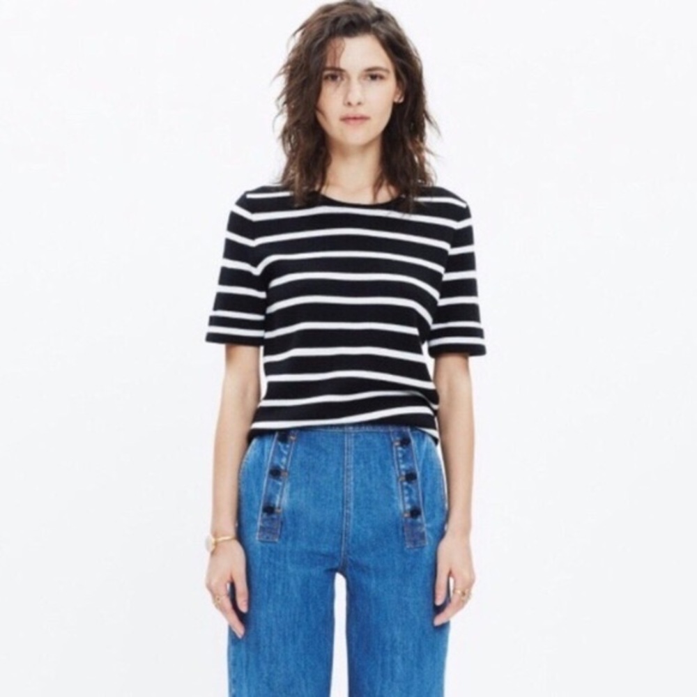 Madewell wool blend short sleeve crewneck sweater